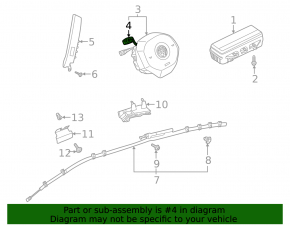 Airbag wiring harness for the steering wheel of a Volkswagen ID.4 21-25
