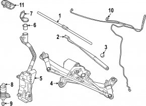 Windscreen wiper trapezoid with motor Volkswagen ID.4 21-23
