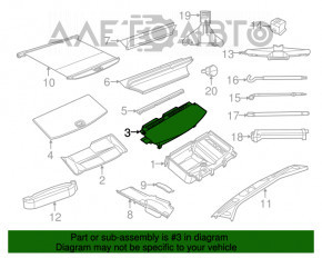 Trunk floor right Dodge Durango 11-11 black