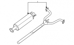 Exhaust line middle part Nissan Altima 13-17 2.5 rusty