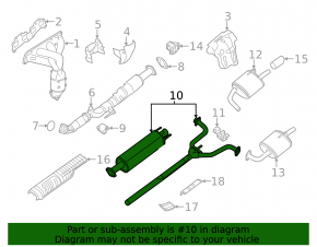 Exhaust line middle part Nissan Altima 13-17 2.5 rusty