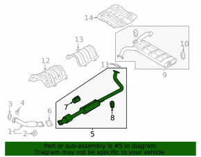 Exhaust line middle part with catalytic converter Hyundai Kona 18-21 FWD 2.0