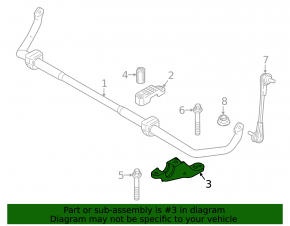 Front stabilizer mounting bracket lower left BMW 5 G30 17-23 AWD