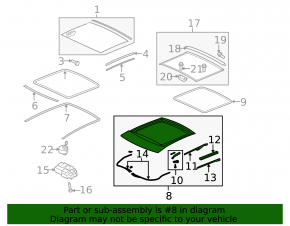 Sunroof assembly VW CC 08-17