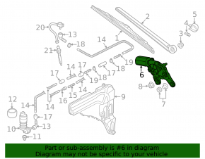 Rear wiper linkage with motor for Audi Q8 19-25