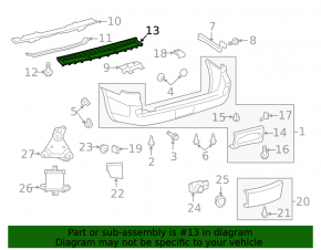 Upper rear bumper trim for Lexus LX570 08-15 pre-restyling