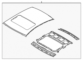 Roof metal Kia Forte 4d 14-18 under the hatch