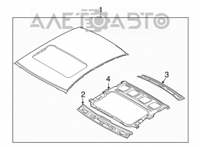 Roof metal Kia Forte 4d 14-18 under the hatch