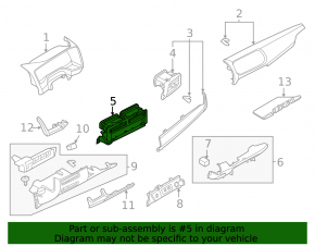 Nissan Rogue 21-24 Central Dashboard Air Deflector with Hazard Light Button, Type 2