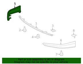 Front bumper molding right Lexus Hs250h 10-12 break, fastening tear