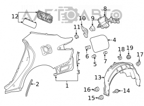 Lexus ES 19-26 fuel filler flap lock without emergency release lever