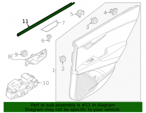 Inner glass seal for rear left door Kia Niro 23-