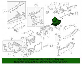 Hyundai Sonata 2020-23 front center console trim, lower part, Korea