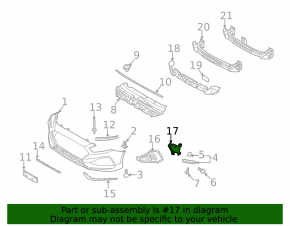 Front bumper air duct left Hyundai Sonata 18-19 sport