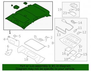 Subaru XV Crosstrek 18-23 Headliner Without Sunroof