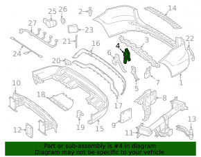 Rear bumper mount left Mercedes W166 ML 12-15