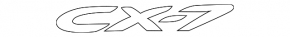 The "CX-7" emblem on the tailgate of the Mazda CX-7 06-12