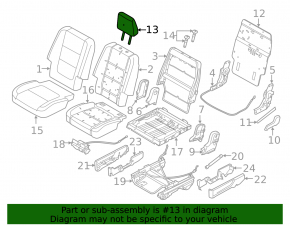 Headrest rear right Ford Explorer 11-19 leather black, dented