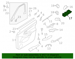 Front left window control for Land Rover Range Rover Evoque 12-18