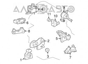 Right engine mount for Lexus Hs250h 10-12
