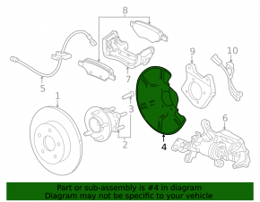 Brake Disc Cover Rear Left Chevrolet Volt 16-19