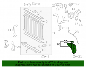 Expansion tank cooling Lexus RX350 RX450h 10-15