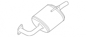 Rear muffler with barrel left Nissan Altima 13-18