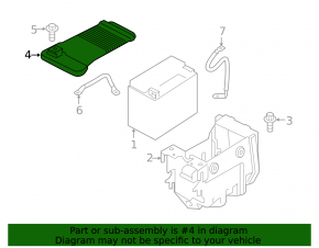 Volvo XC90 16-18 battery cover without cap