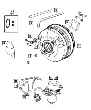 Vacuum pump master cylinder Chrysler 200 15-17 2.4, 3.6