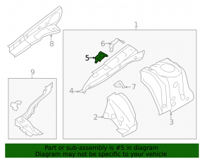 Subaru Crosstrek 18-23 front right fender bracket on the side member