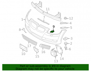 Left headlight washer cap for BMW 3 E92 07-10 Coupe