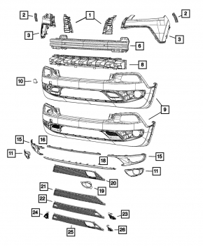 Jeep Cherokee KL 14-18 Latitude Plus Front Bumper Absorber