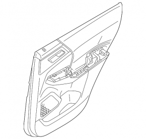 Mitsubishi Outlander 22-23 rear right door panel, black with gray leather