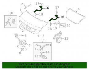 Left trunk lid hinge Genesis G90 17-19