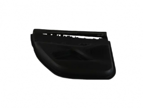 Jeep Grand Cherokee WL 23-25 black, long door panel, black leather armrest and insert, white stitching, glossy graphite molding