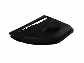 Jeep Grand Cherokee WL 23-25 black, long door panel, black leather armrest and insert, white stitching, glossy graphite molding