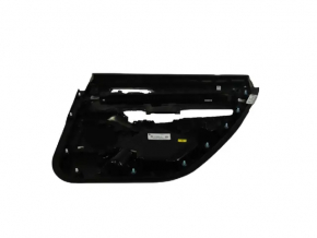 Jeep Grand Cherokee WL 23-25 black, long door panel, black leather armrest and insert, white stitching, glossy graphite molding