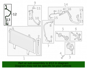 Air conditioner tube heater-condenser second Honda Accord 18-22 2.0 hybrid
