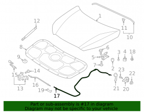 Hyundai Palisade 20-25 hood release cable