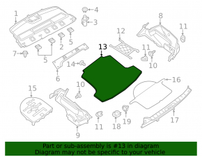 Nissan Altima 13-14 trunk floor black