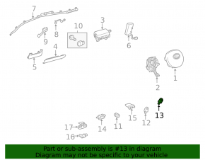 Airbag sensor rear left Lexus CT200h 11-12
