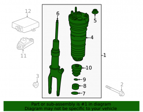 Front right air shock absorber for Porsche Panamera 10-13