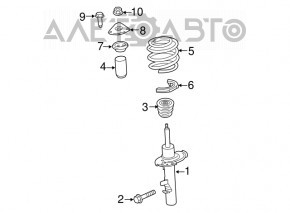 Shock absorber strut assembly front left Ford Transit Connect MK2 13-