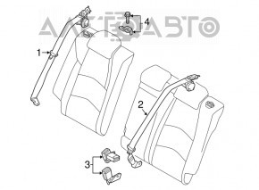 Seat belt rear right Mazda 3 14-18 BM black