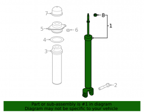 Shock absorber strut assembly rear left Nissan Altima 19- FWD