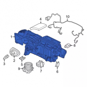 Ford Mustang mk6 15-23 heater radiator without housing