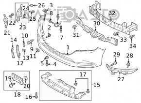 Front bumper plug left Mazda 6 18-21 external