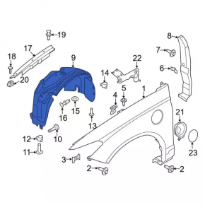 Front right mudguard Ford Fusion mk5 17-20