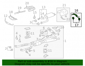 Rear right muffler bracket Lexus LS460 07-17 without rubbers