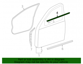 Molding door-glass center front left Mercedes W211